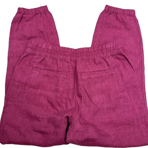 Athleta Retreat Linen Pant size 6 Coffeeberry Pink Jogger Pockets - Picture 5 of 7
